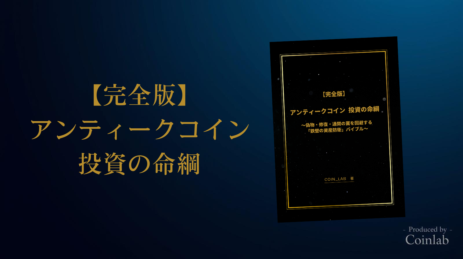 アンティークコイン投資の命綱 イメージ画像